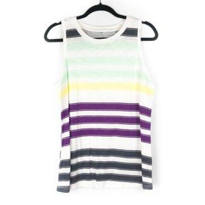 MAURICES Summer Tank Top Large Blue Purple Stripes